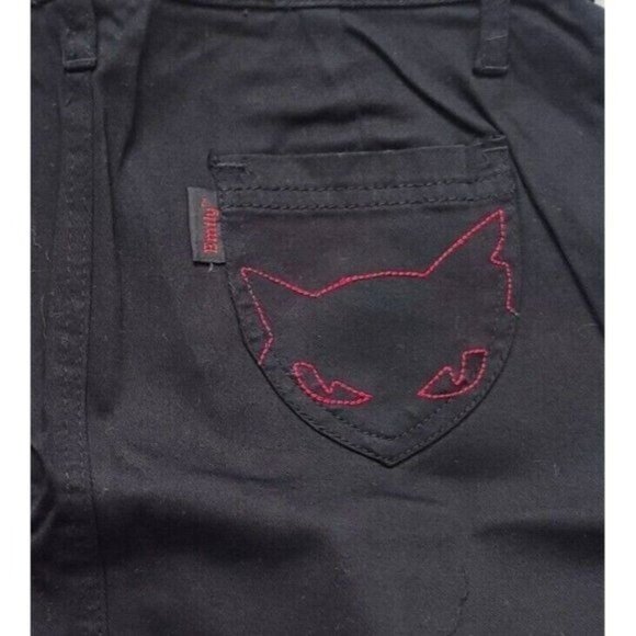 Vintage Emily the Strange Mini Skirt, Cat, Embroidered, Black, Size 7 - Picture 5 of 5